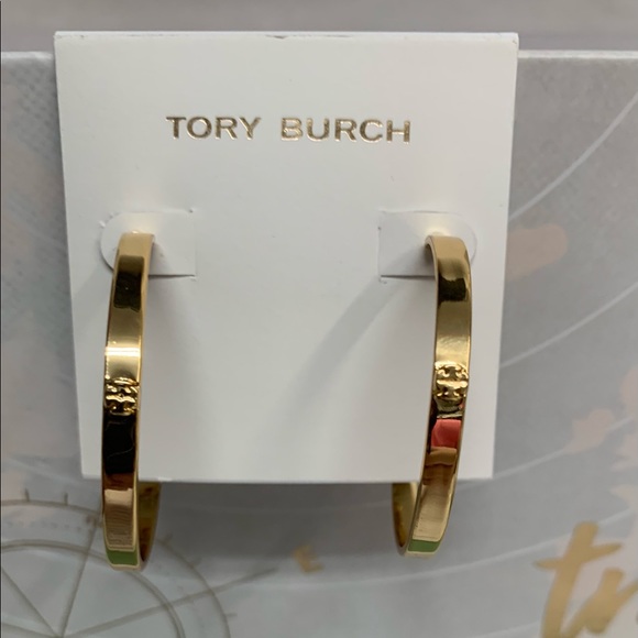 Tory Burch Jewelry - Tory Burch Gold Tone Hoop Earrings NEW